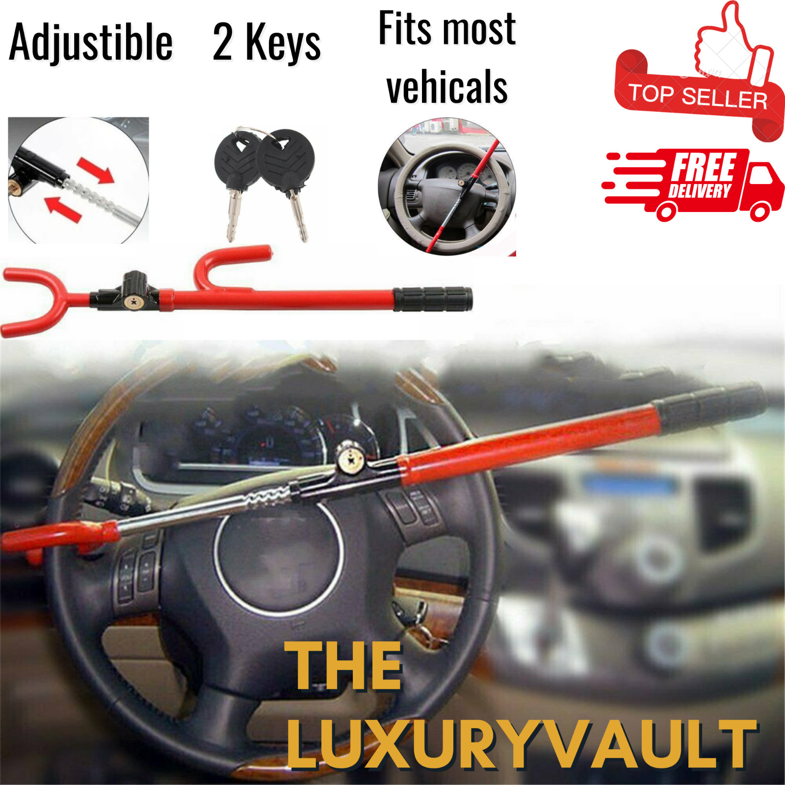 10 Pack Steering Wheel Lock Anti Theft Security System Car Truck SUV