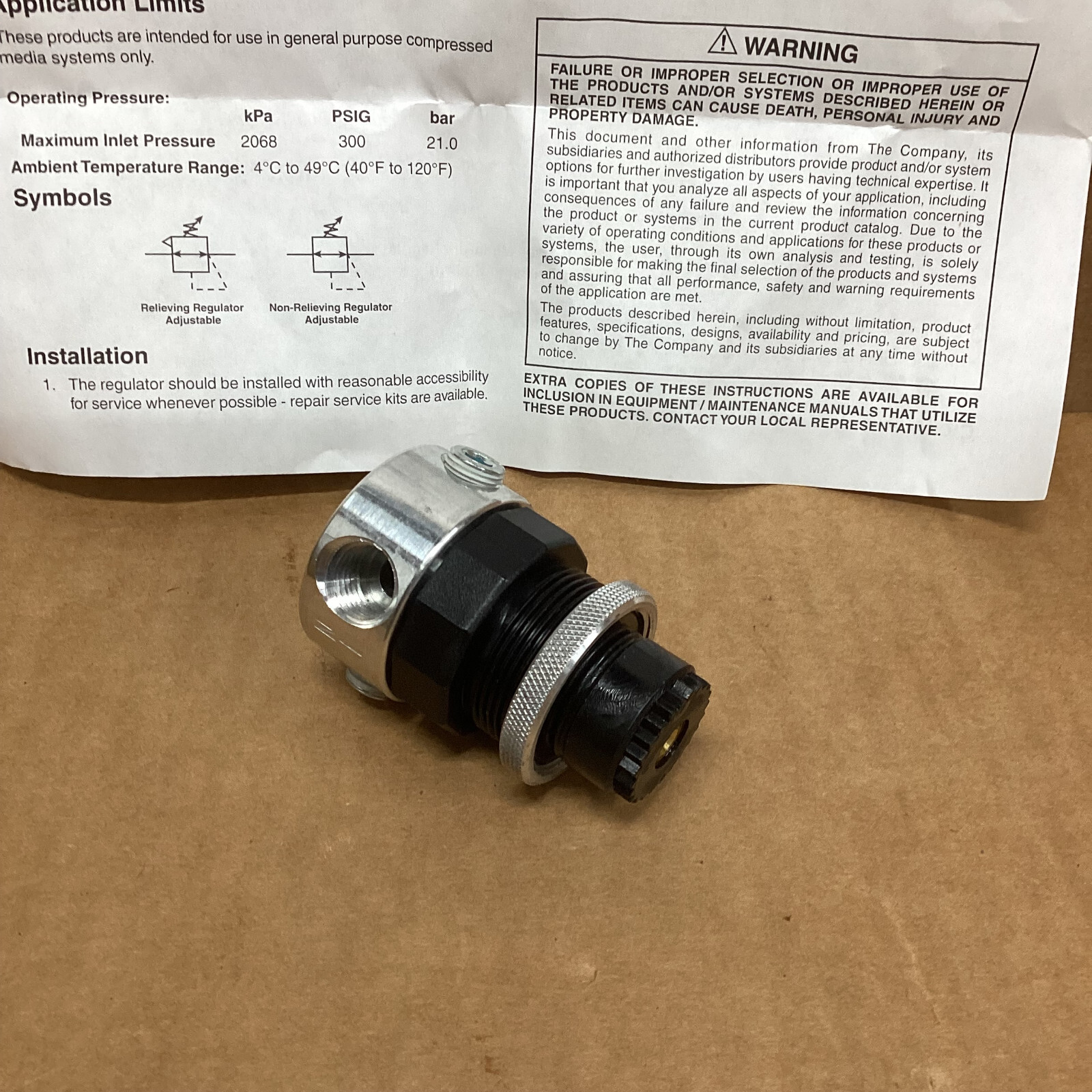 Valve regulating, fluid pressure 4820-01-522-3501