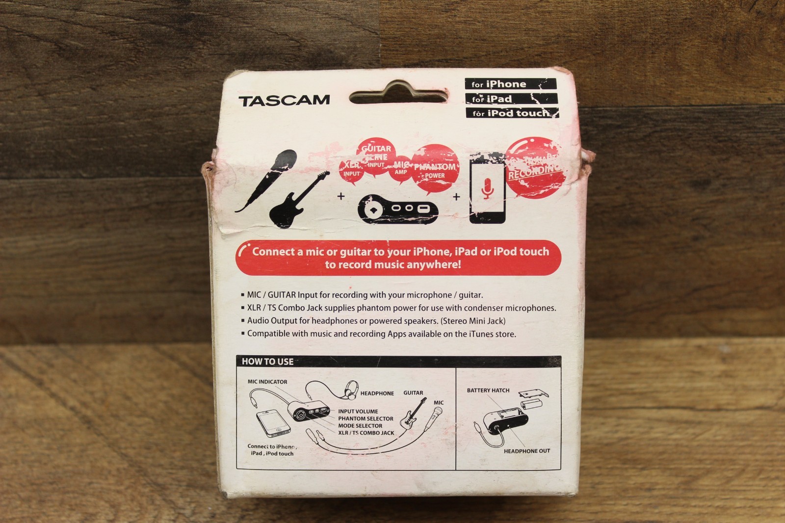 Tascam iXZ Mic/Instrument Interface for iPad iPhone iPod Touch