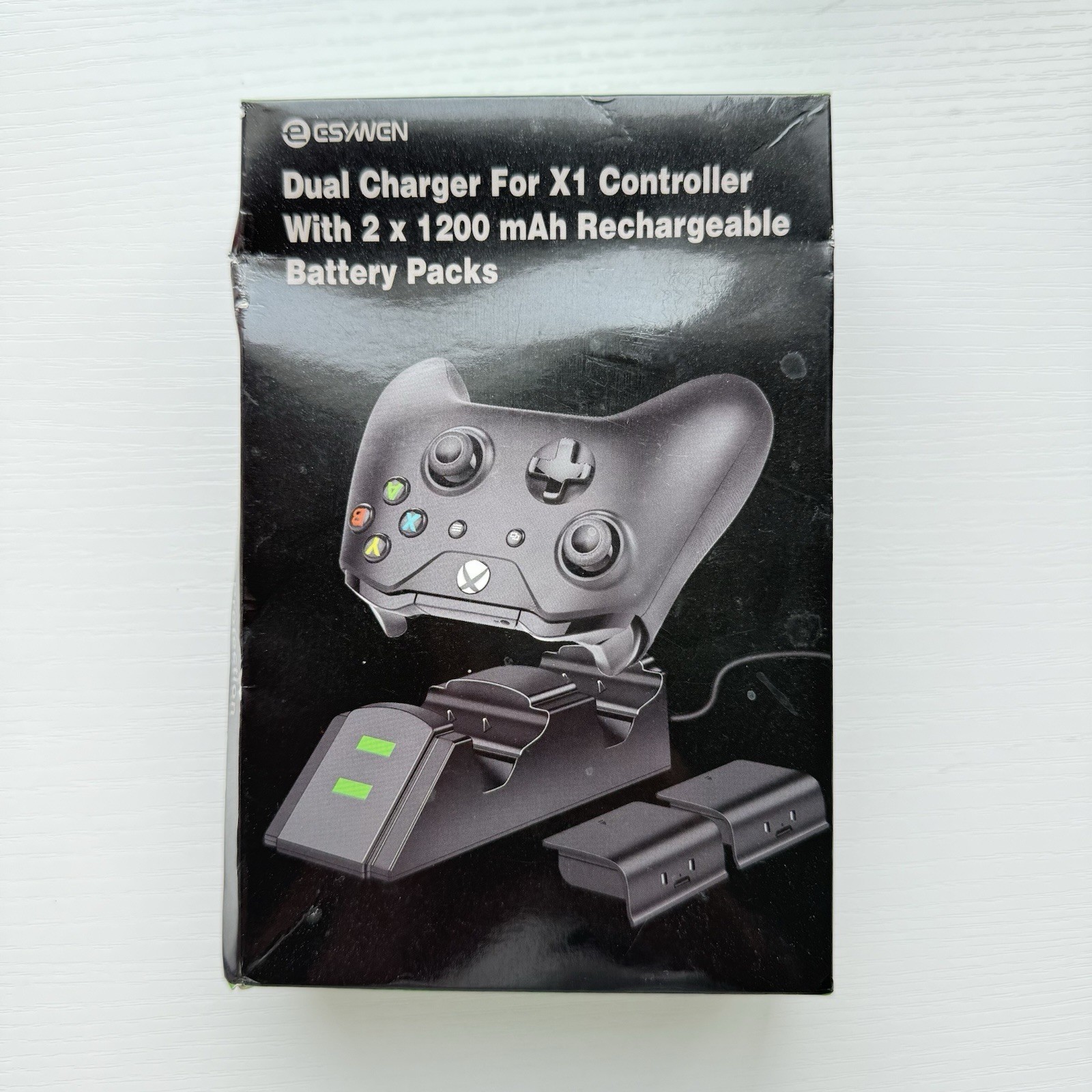 SEALED Esywen Dual Charger Xbox One Controller 2x1200mAh Rechargeable Battery Pa