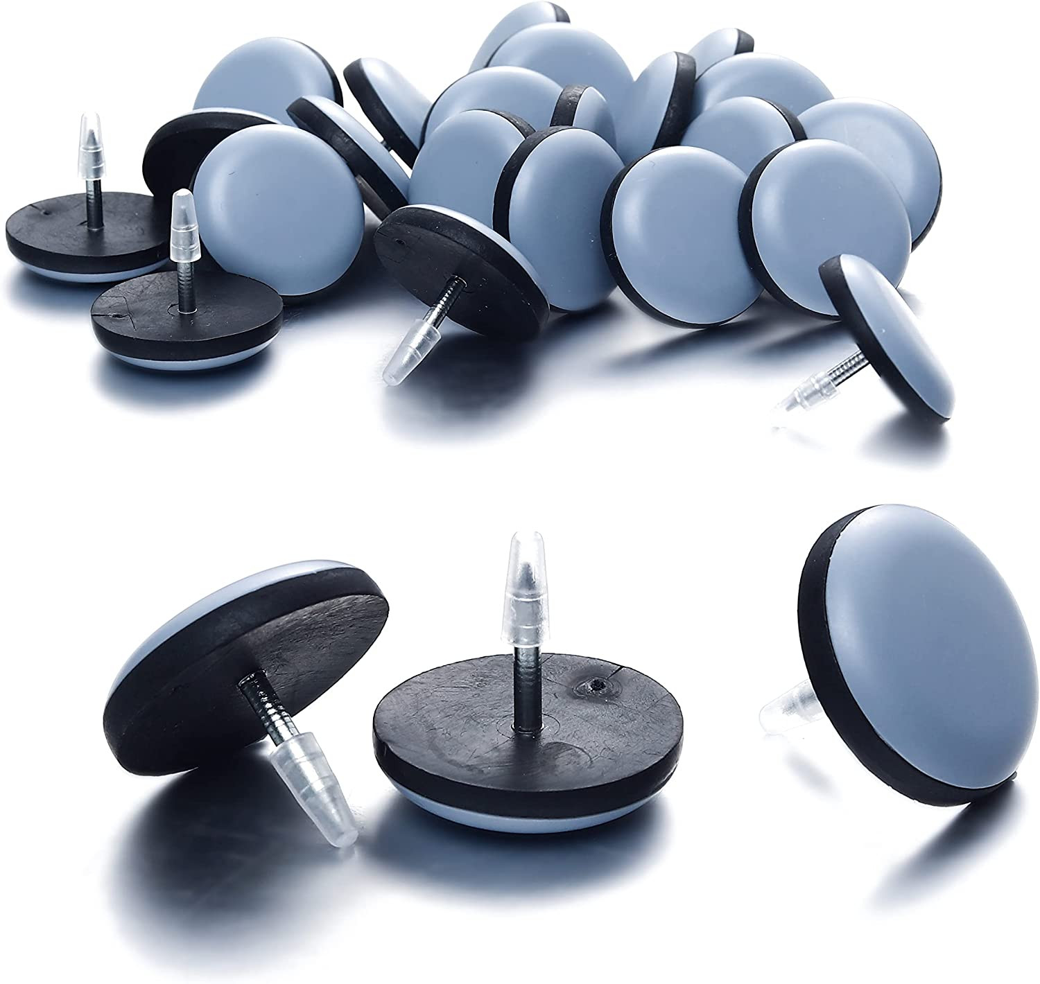 1" Nail on Furniture Sliders (24 Pack) -  Heavy Duty PTFE (Teflon) Chair Sliders