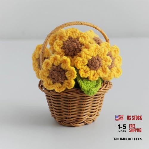 Crochet Flowers Cute Potted Flower Birthday Teacher’s Day Graduation