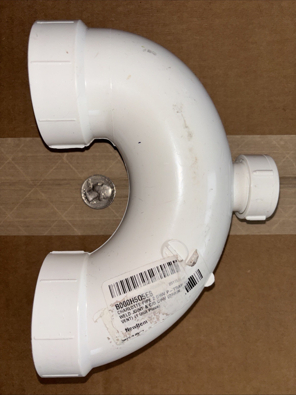 Charlotte pipe 2 Inch DWP trap weld joint and C/O DWV drain vent T unit piece