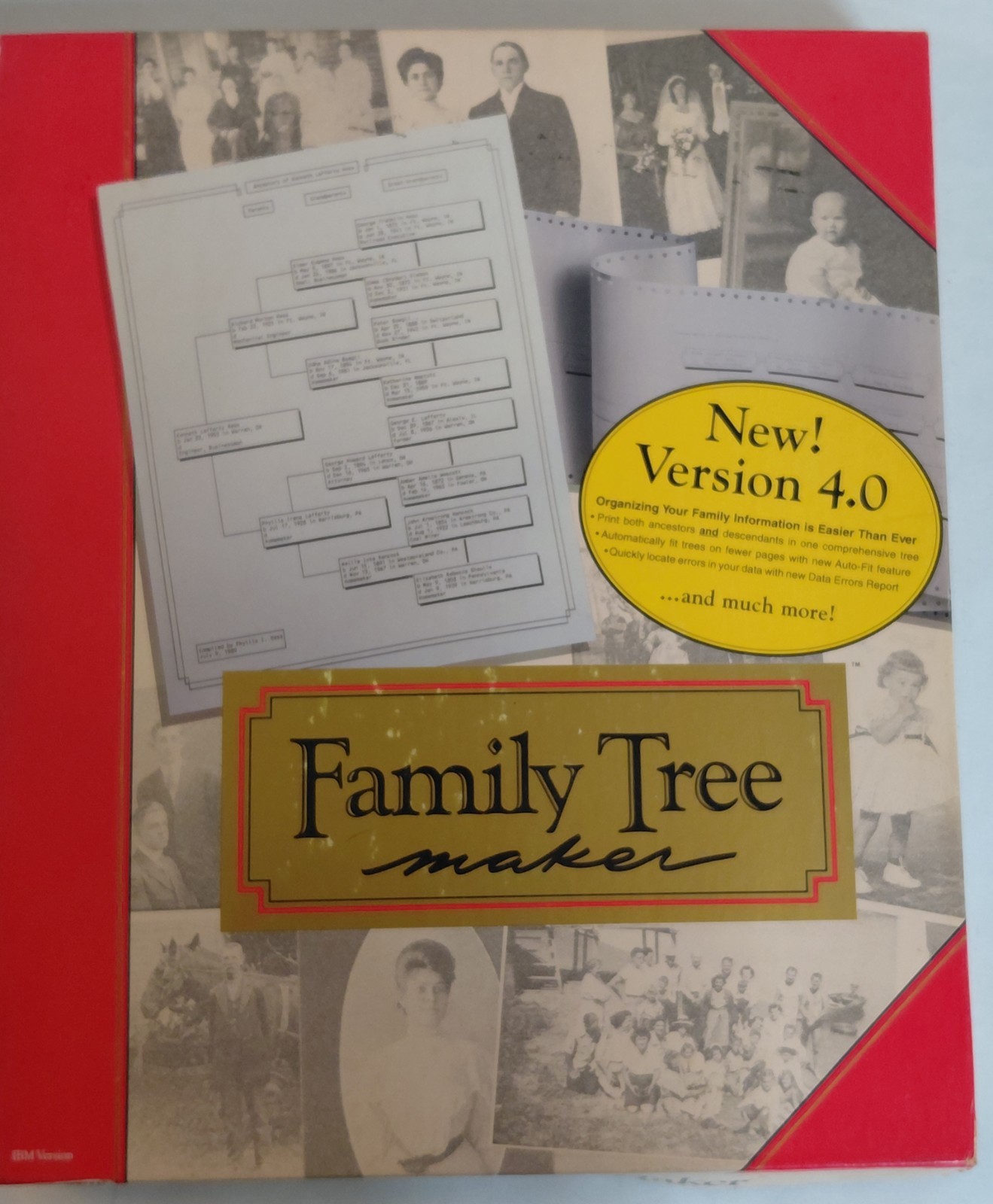 Family Tree Maker Version 4.0 Genealogy Software Vintage PC Program Complete Box