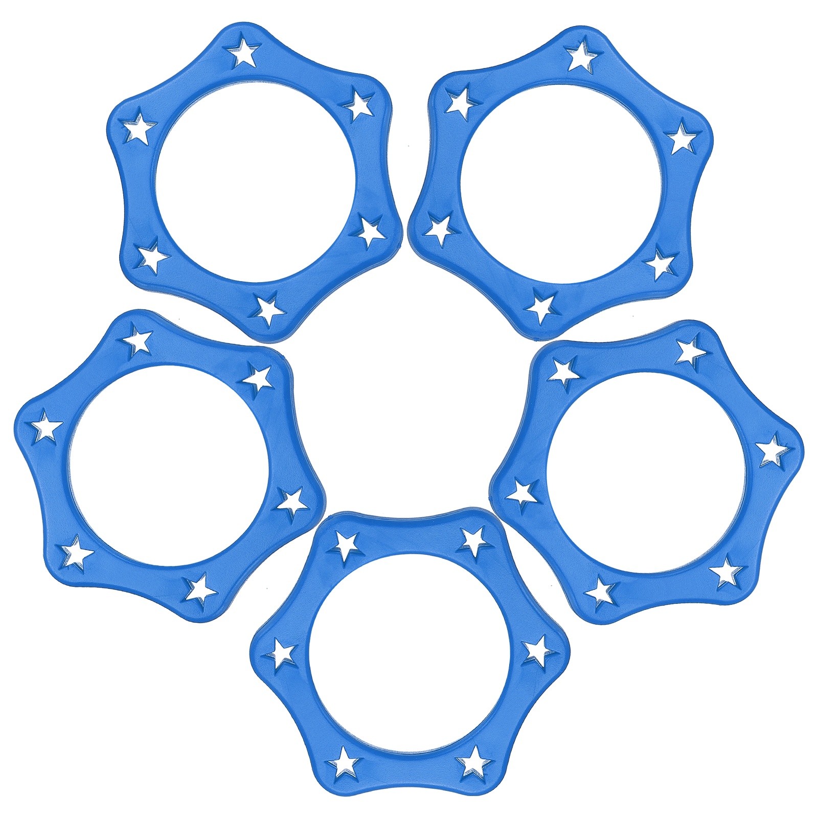 Microphone Anti-Roll Rubber Hexagonal Rings, 5 Pack & 1.4 x 2.3" & Blue