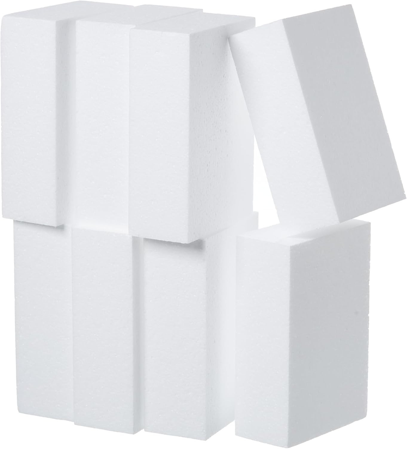 8 Pack Craft Foam Blocks 6X4X2In Polystyrene Brick Rectangle for Arts School Pro