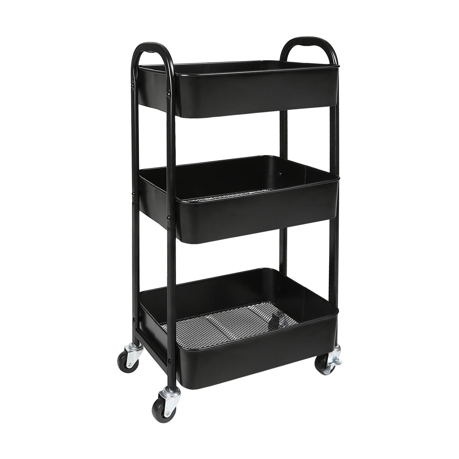 3-Tier Rolling Utility Cart with Caster Wheels,Easy Assembly, for Kitchen, Ba...