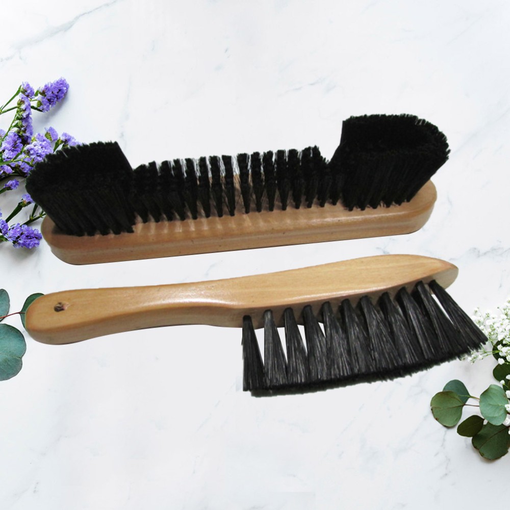 2Pcs Pool Table Brush Set Wooden Handle Soft Bristle Cleaner for Billiard Table