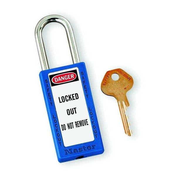 Master Lock 411Blk Lockout Padlock, Keyed Different, Thermoplastic, Black, 1