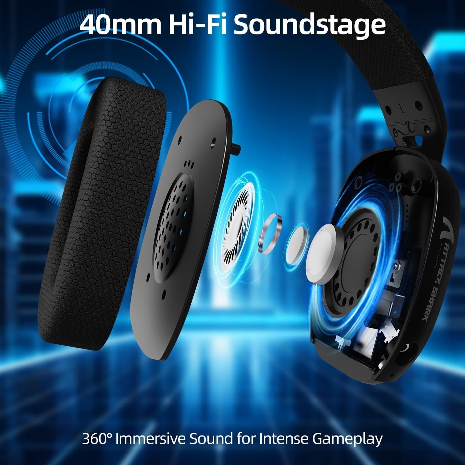 ATTACK SHARK L80PRO Wireless Gaming Headset, 20ms Low Latency, Dual Mics