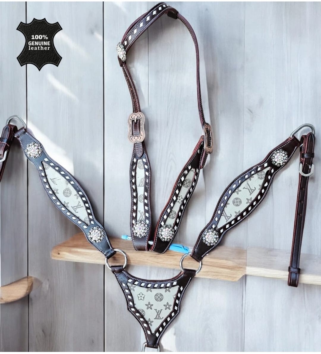 Genuine Leather Headstall Breast Collar / Breast Plate For Horse Full, Cob, Pony