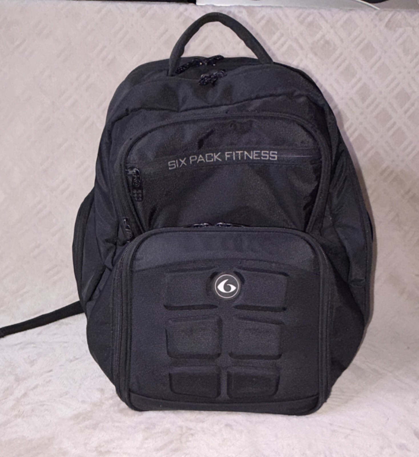 Six Pack Fitness Travel Fit Black Polyester Gym Bag  No containers or ice packs