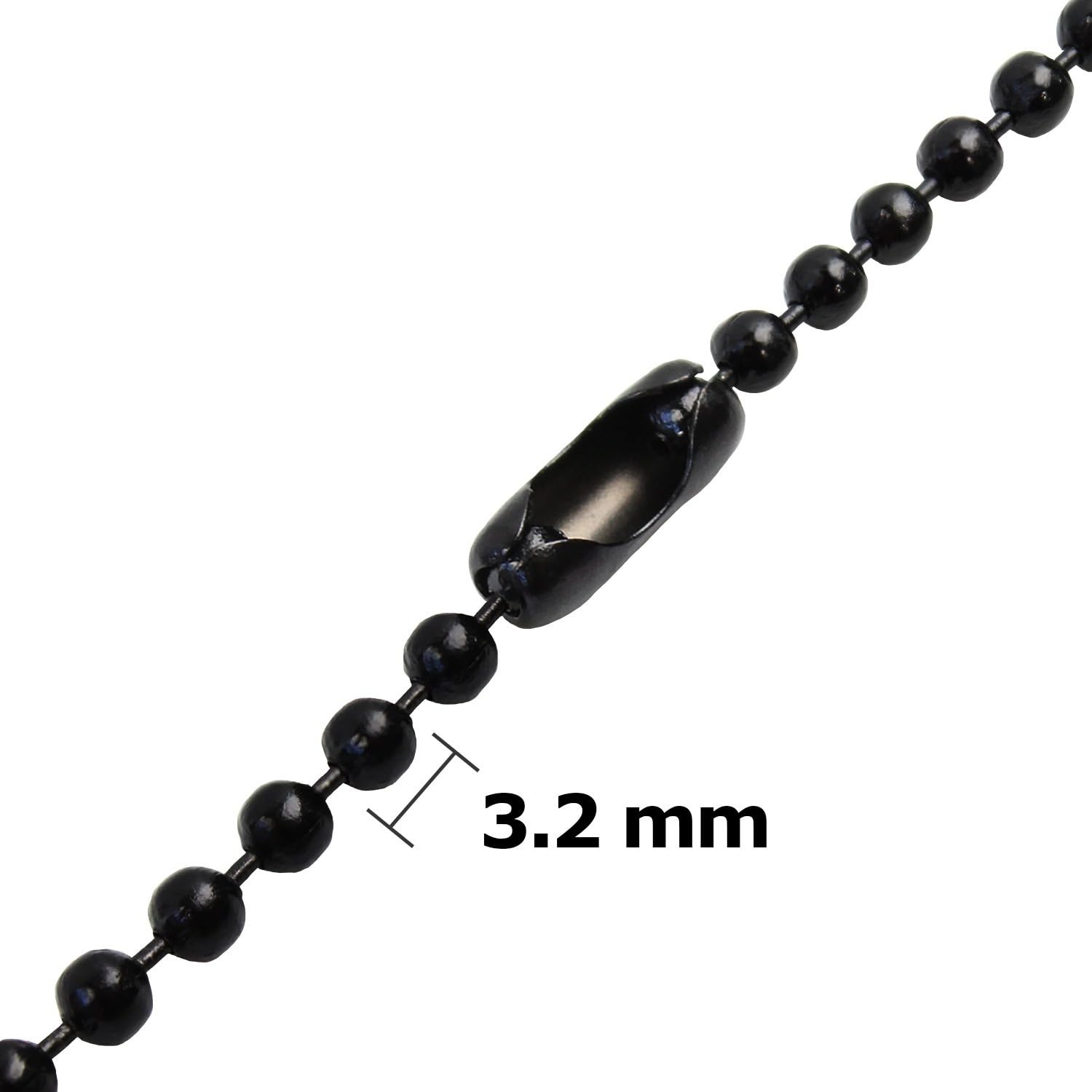 Ceiling Fan Pull Chain Extender 3.2mm Diameter Black Chain Extension, Pack of...