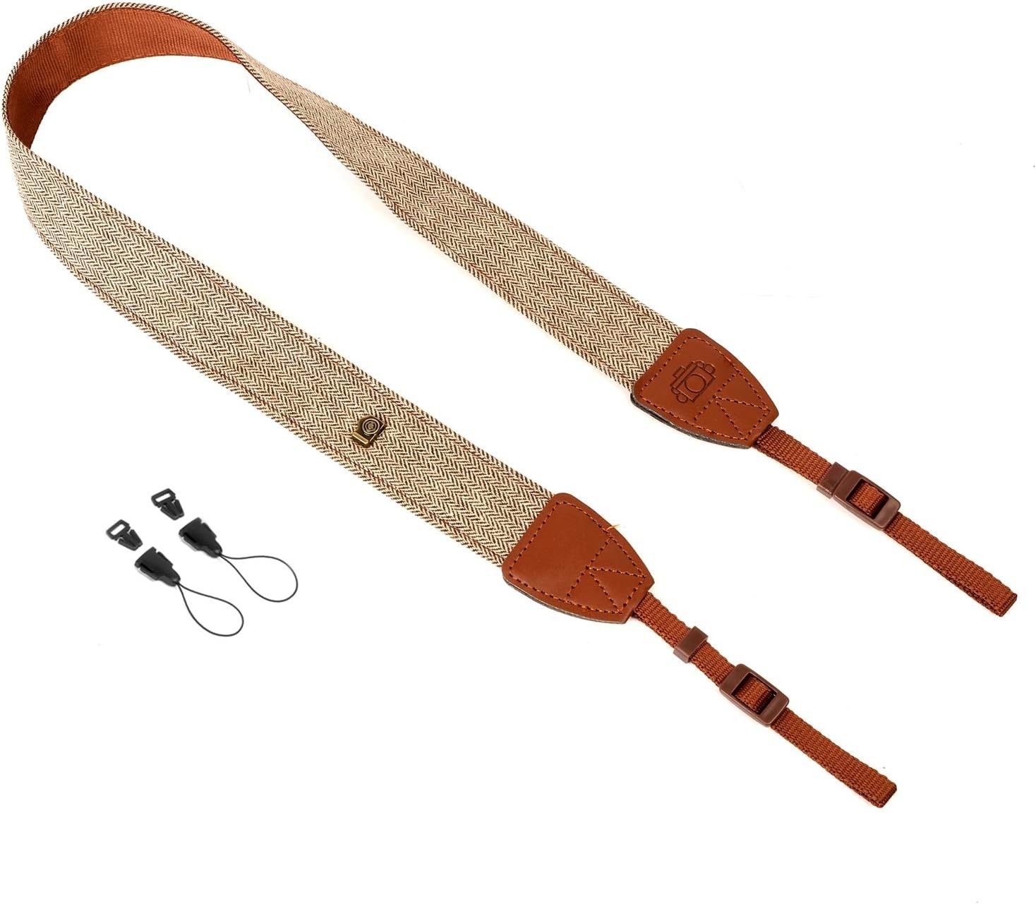 Stylish Brown Canvas Strap with Quick Release - Perfect for DSLRs and Binoculars
