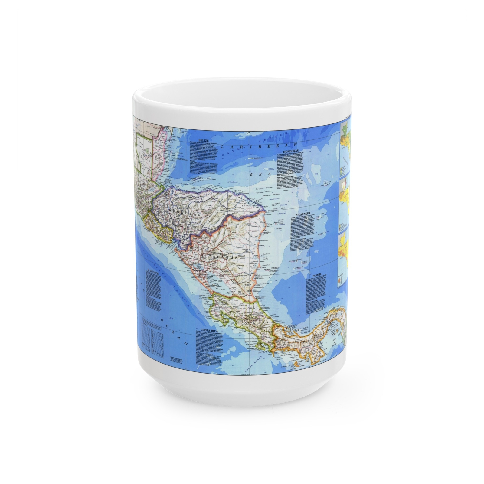 Central America (1986) (Map) White Coffee Mug