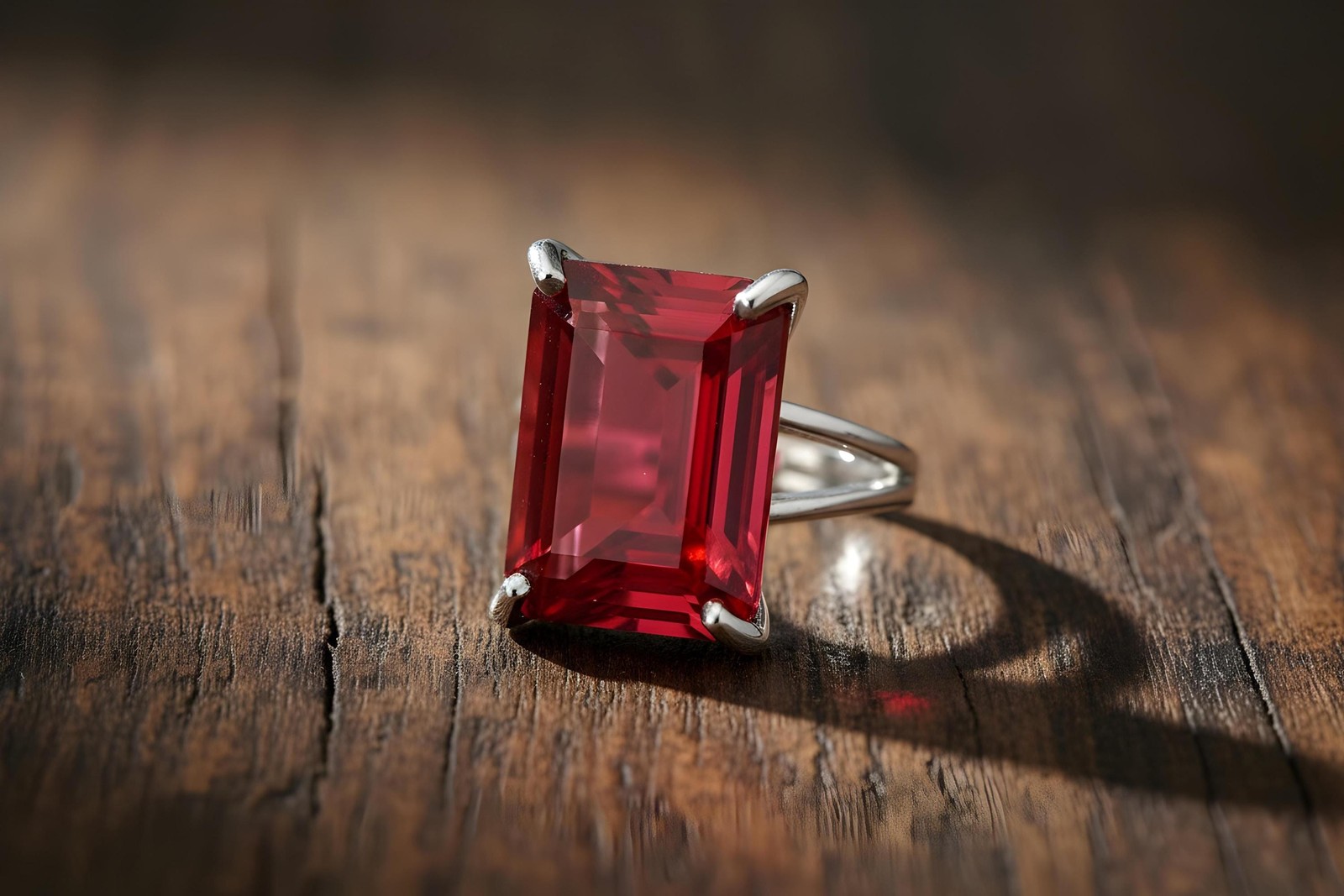 Pink Tourmaline Ring Anemone Handmade Gold Vermeil Emerald Cut Jewelry