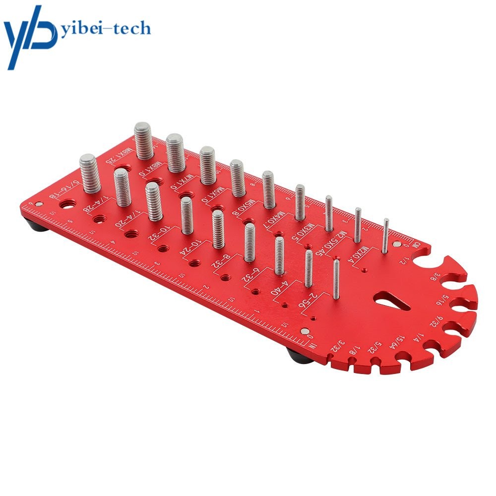 18 Hole 3/32 to 1/2 inch, Nut and Bolt Thread Checker, Thread Chaser Set