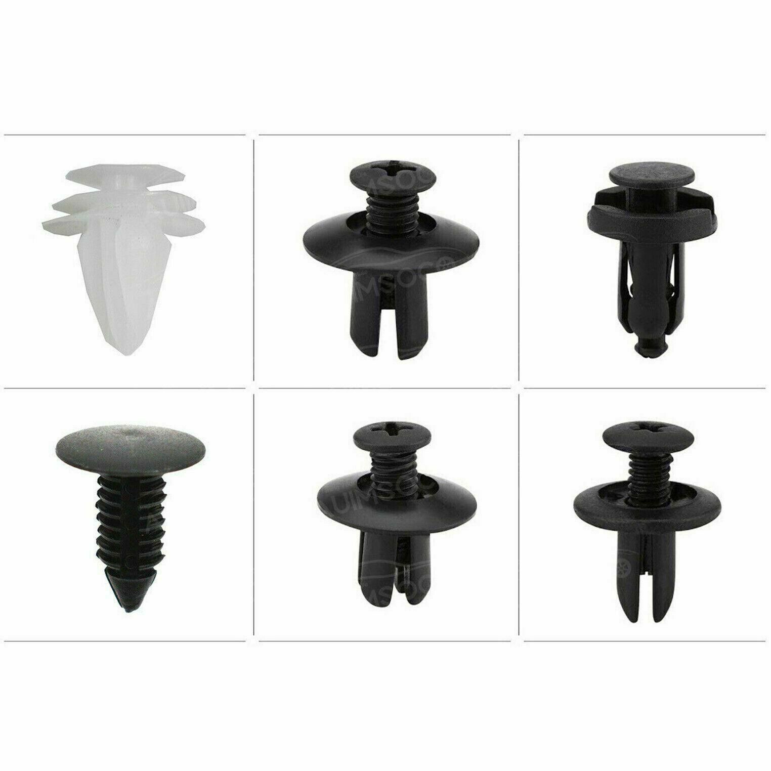 100x Box Set Bumper Fender Liner Push Type Retainer Clips for Honda car Fastener