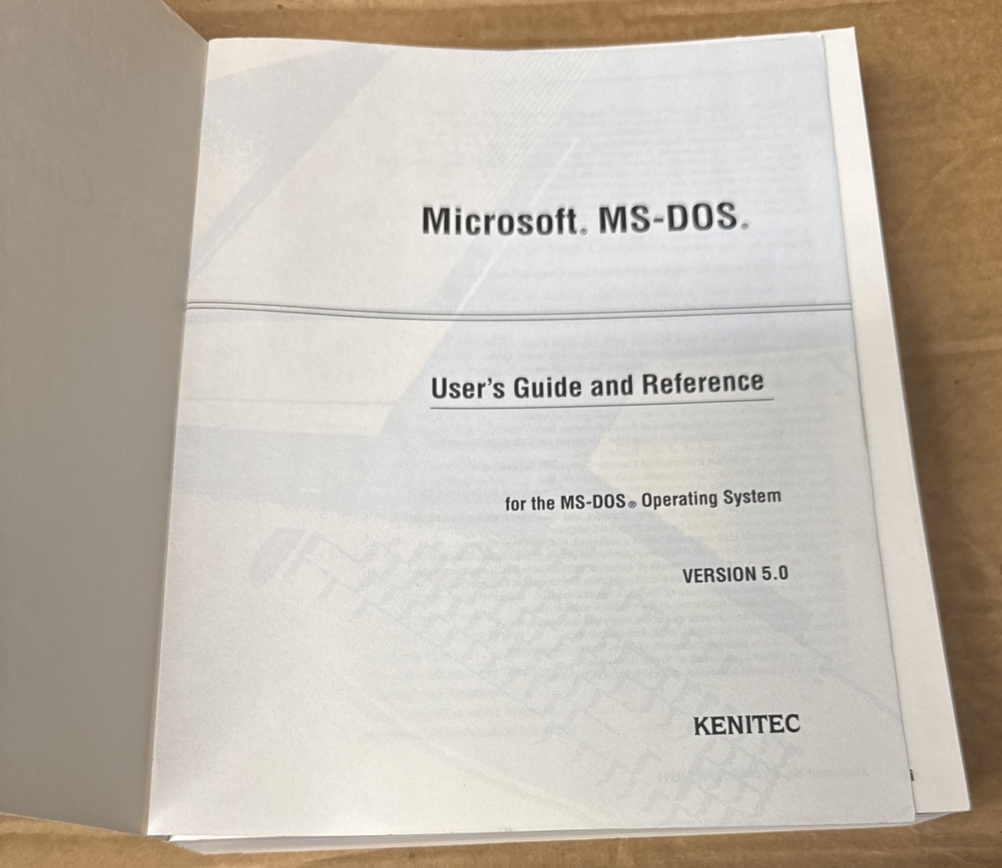 Kenitec : Microsoft MS-DOS Operating System Version 5.0 User Guide Reference PB