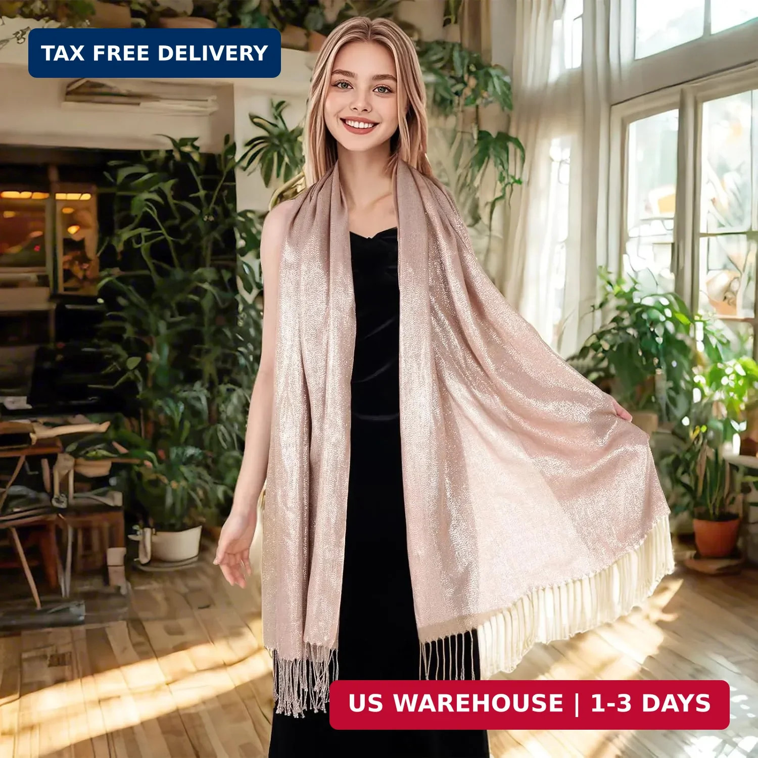 Large Warm Pashmina Scarf for Women Soft Silky Winter Shawl Wrap Evening Scarf