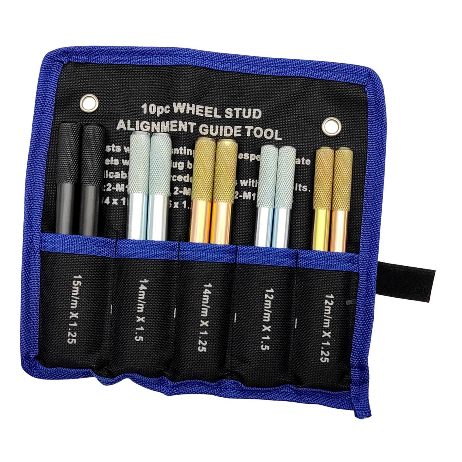 10 Pieces Wheel Alignment Pins M14x1.5/1.25, M12x1.5/1.25, M15x1.25 Metal for