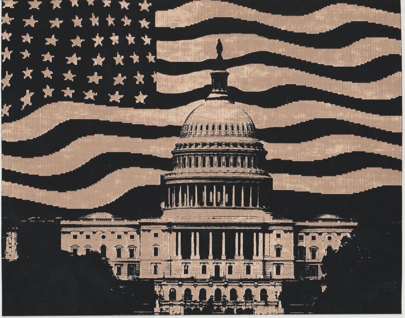 Capitol Building Scratchboard Art 8 x 10
