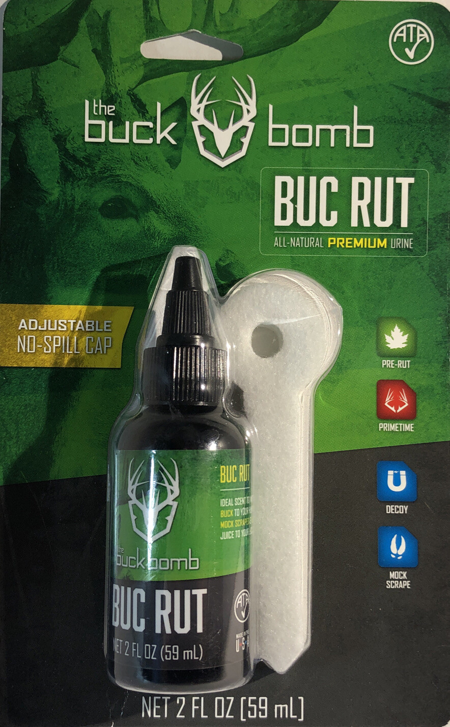 Buck Bomb Buc Rut 2 oz. With Adjustable Cap - Hunting - New-SHIPS N 24 HOURS