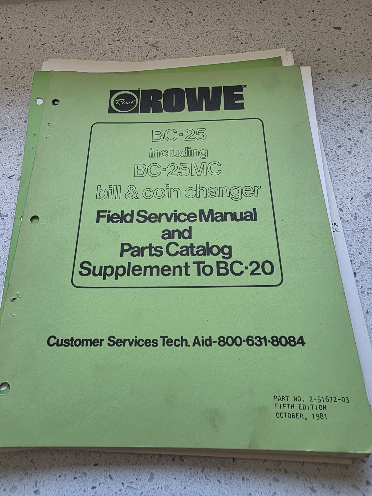 Rowe BC25 Service Manual
