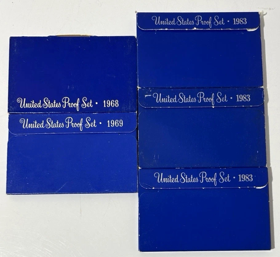 United States Proof Sets Blue Boxes 1968 1969 1983x3 NO COA's