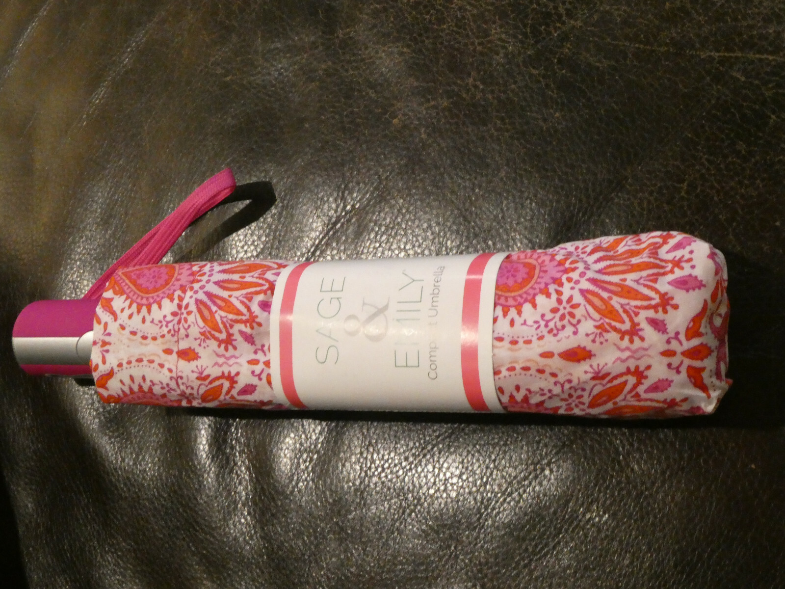 SAGE & EMILY PINK BOHO COMPACT UMBRELLA NEW