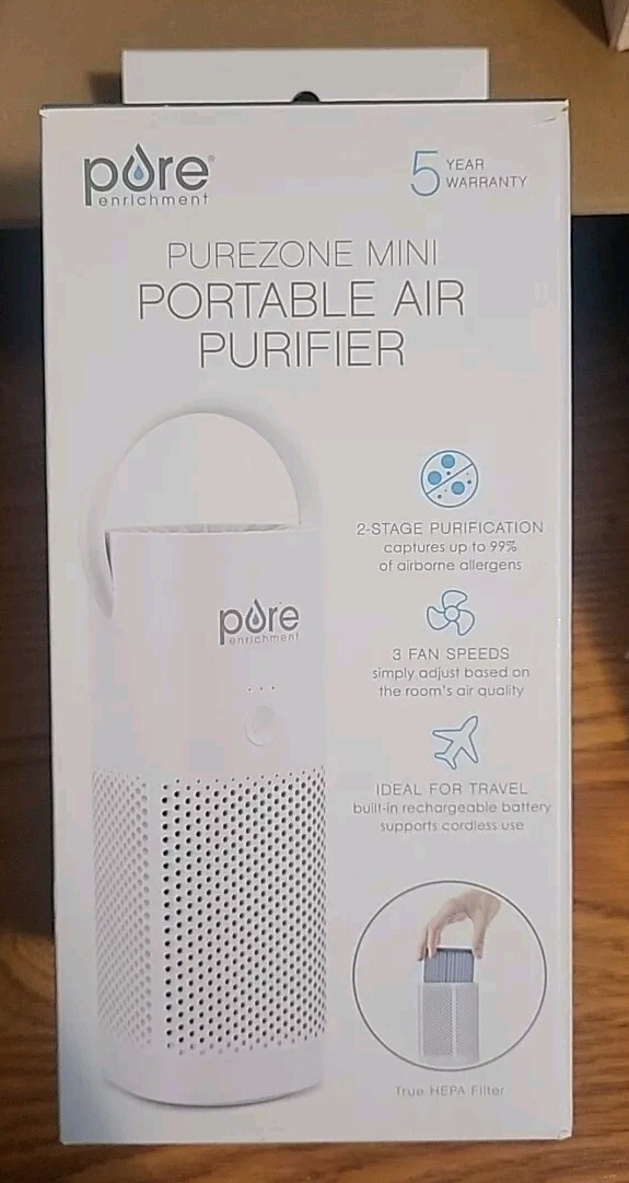 Purezone Mini Portable Air Purifier Breathe Cleaner Air 3 Fan Speed