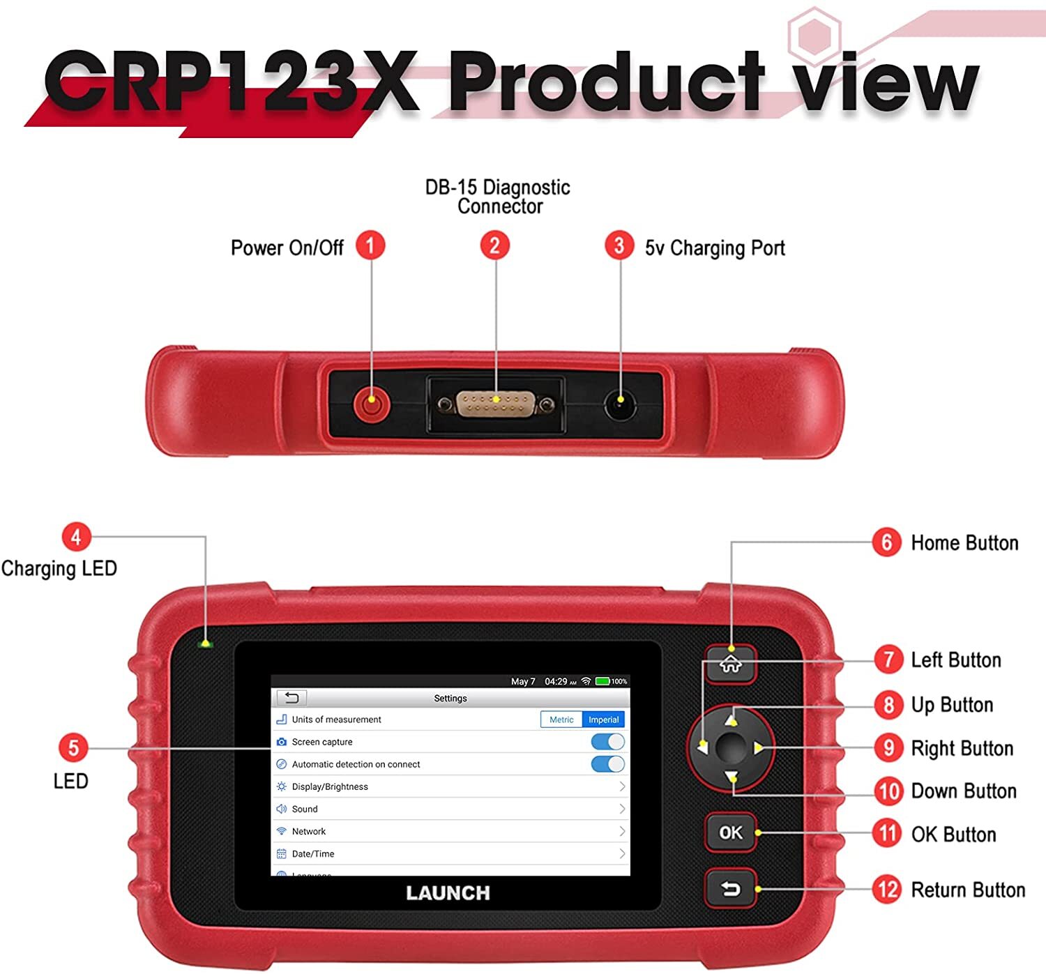 2026 LAUNCH CRP123X OBD2 Scanner Engine ABS SRS Code Reader Car Diagnostic Tool