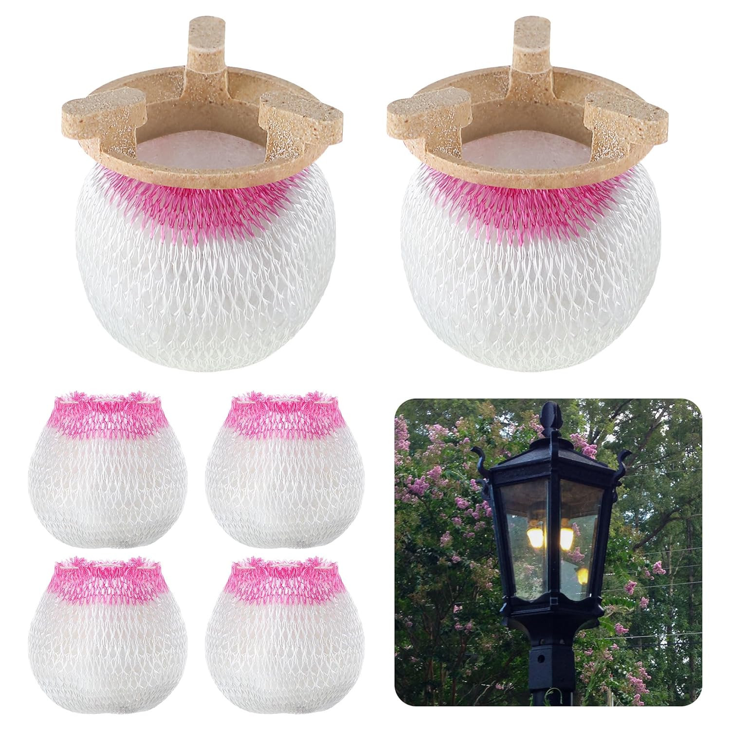 Gas Lamp Mantles with 179B Porcelain Attachment Ring, Soft Inverted Mantle, Lant