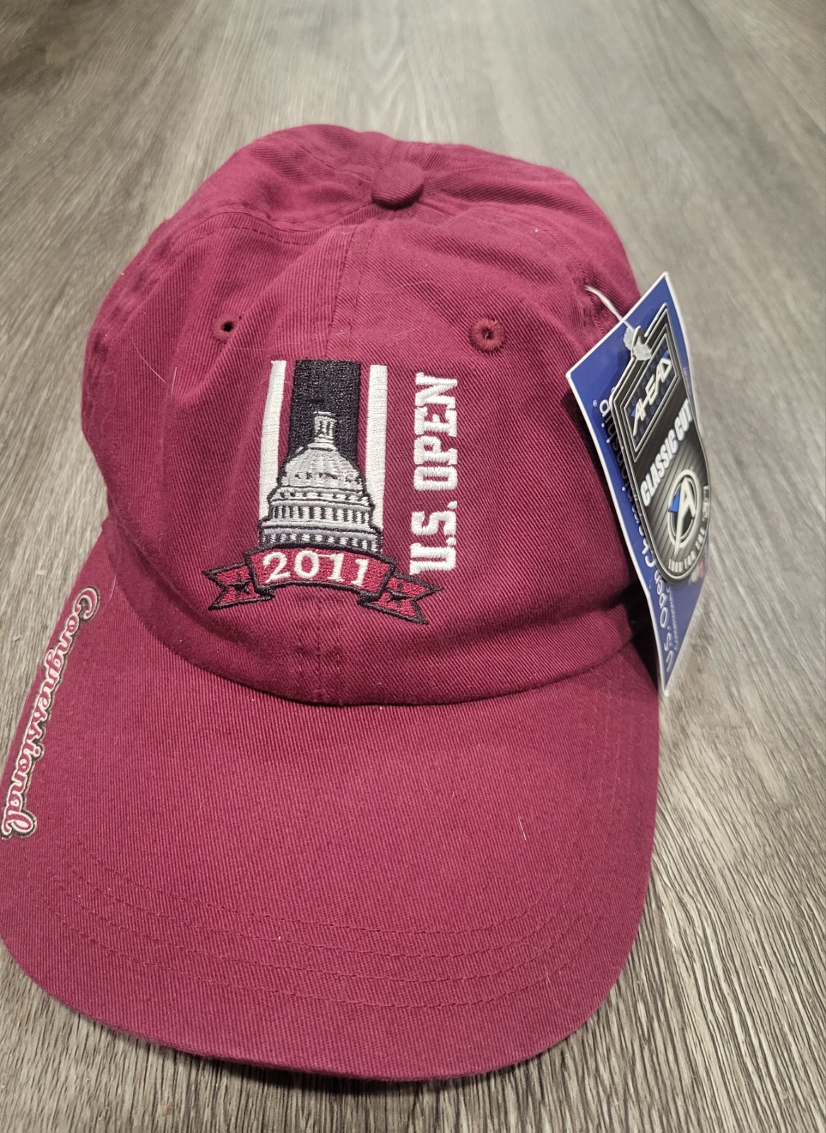 US Open Golf Hat Cap Strap Back Purple Ahead 2011 Congressional Golfing PGA Mens