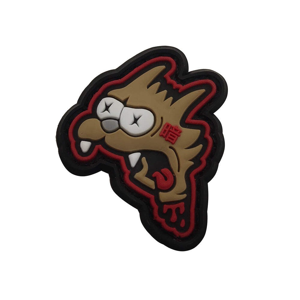 Pair Of Animated Devil Dog Simpsons PVC Hook and Loop Tactical Morale Patch Rang