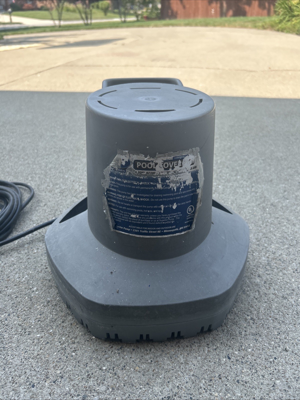 Superior Pump 92395 2100 GPH Auto Pool Cover Pump w/ 25' Cord