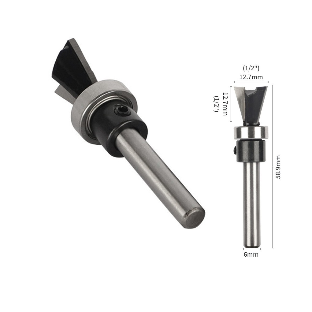 Industrial Quality 6MM Dovetail Bit Router for Woodworking Applications