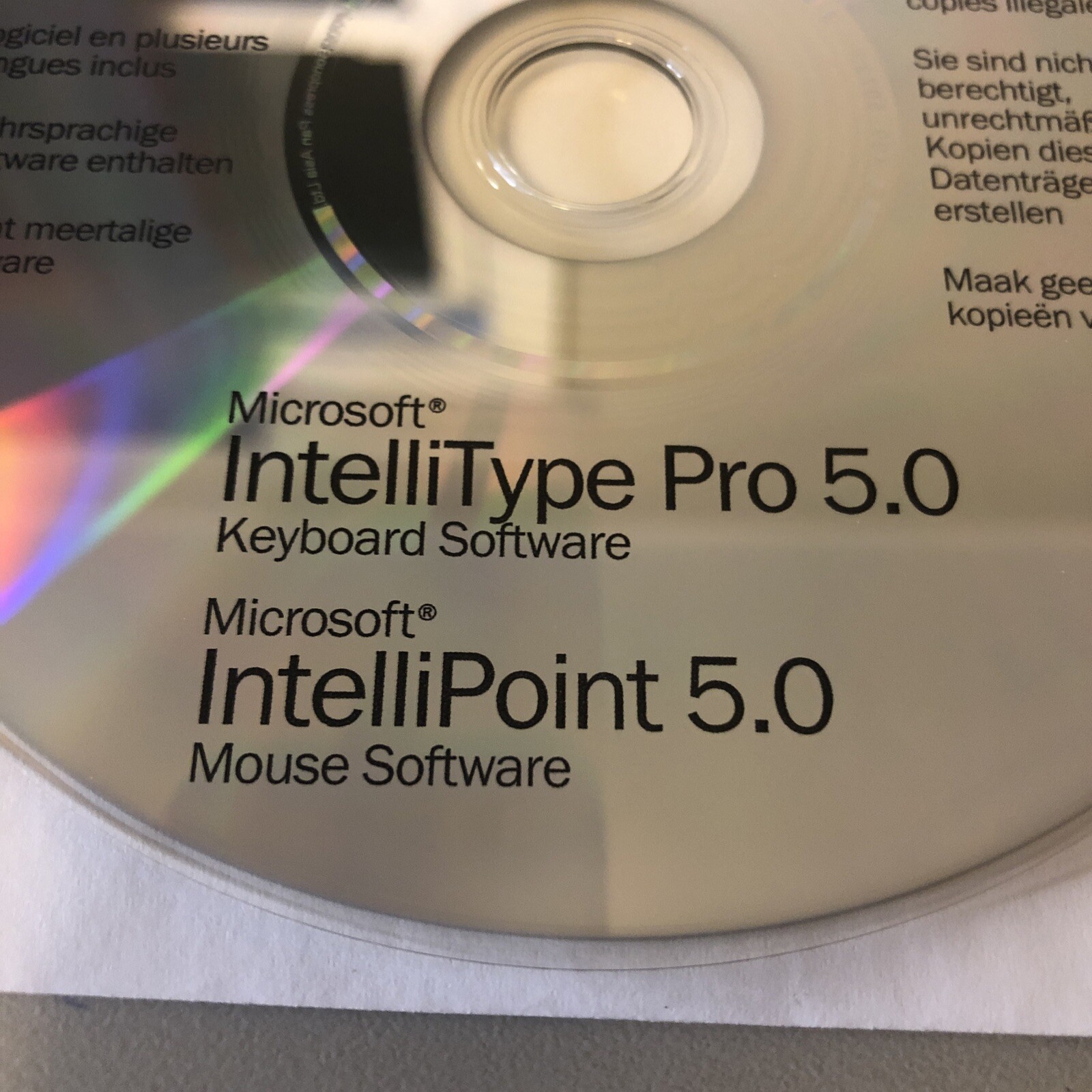 Microsoft IntelliType Keyboard Pro 5.0 & IntelliPoint Mouse Software Drivers CD