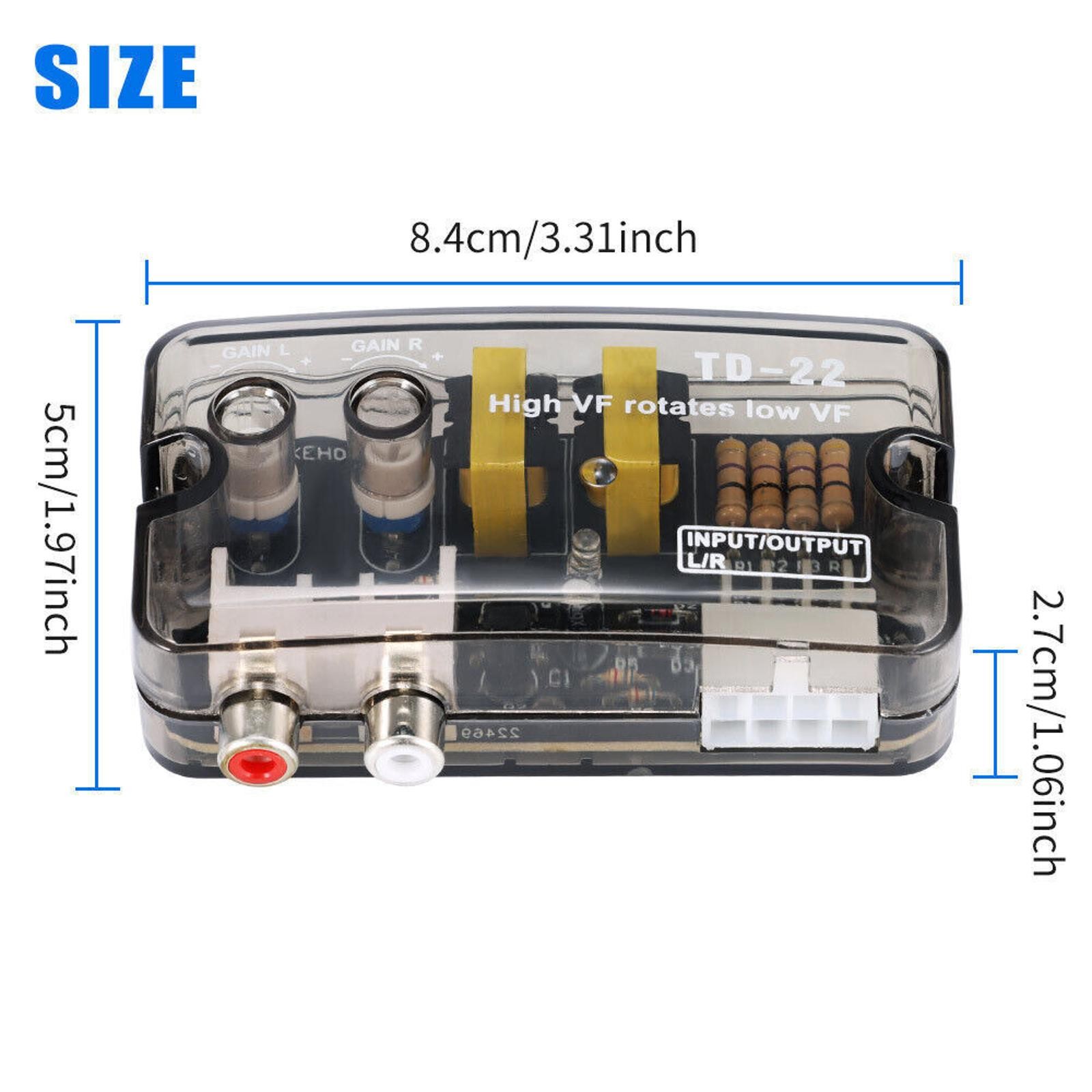 12V Car Stereo Speaker Output to RCA Output Adapter Speaker Level Converter