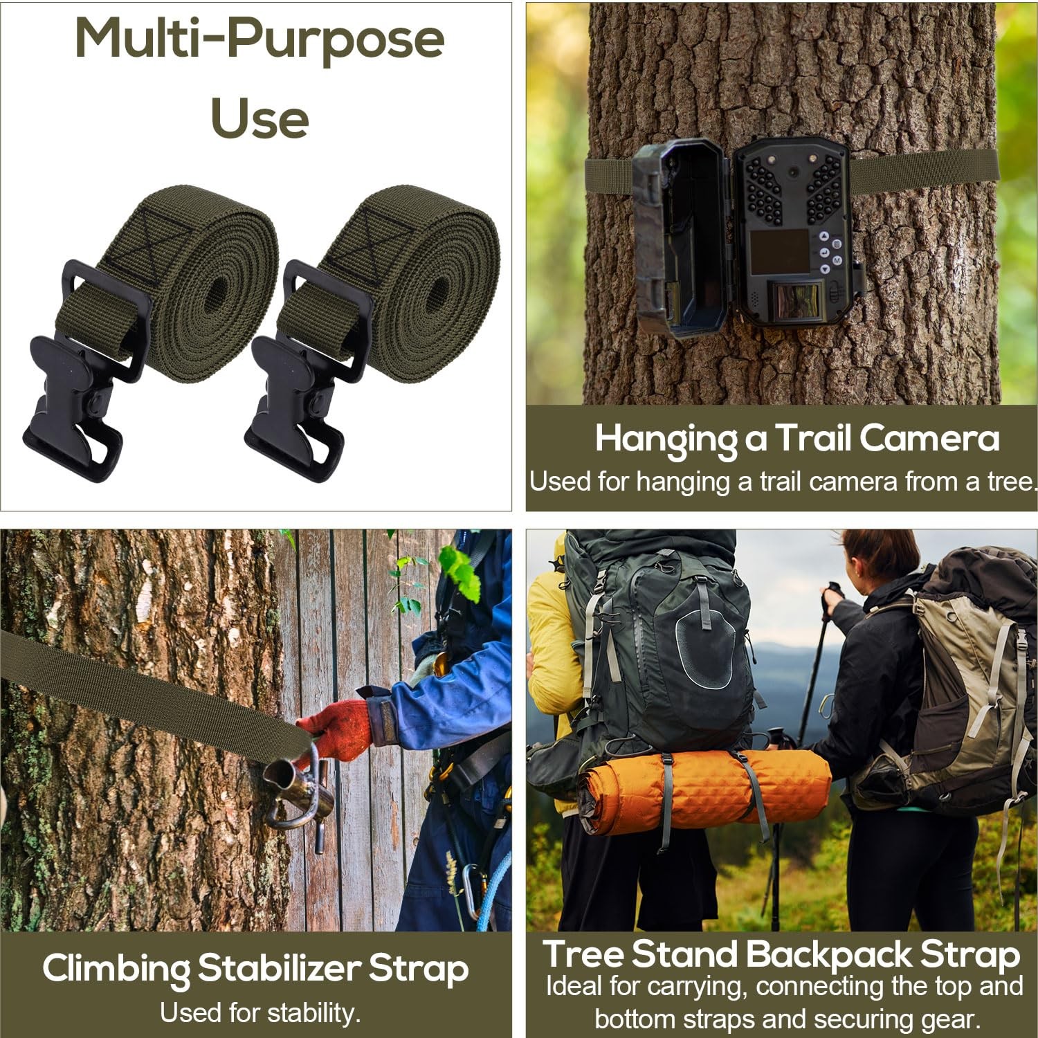 2pcs Tree Stand Utility Straps for Summit, Hang-On Tree Stand Backpack Harnes...
