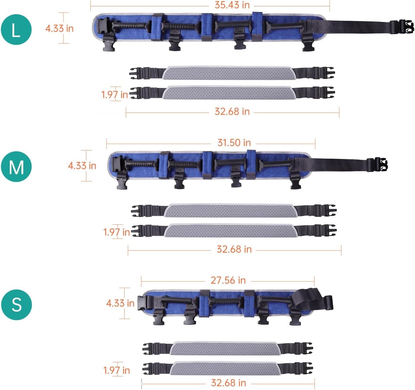 Gait Belt with 5-Pivot Handle - Lift Assist Technology Reduces Caregiver Stra...