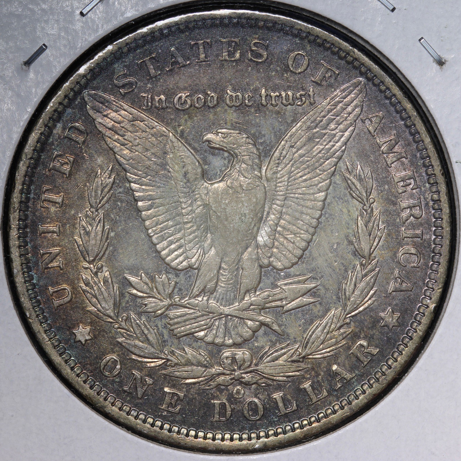 1891-O Morgan Silver Dollar AU TONED E372 XV