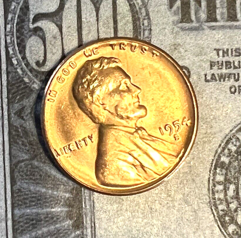 1954 S Lincoln Wheat Penny - Red Blazers - UNC - Combined Shipping