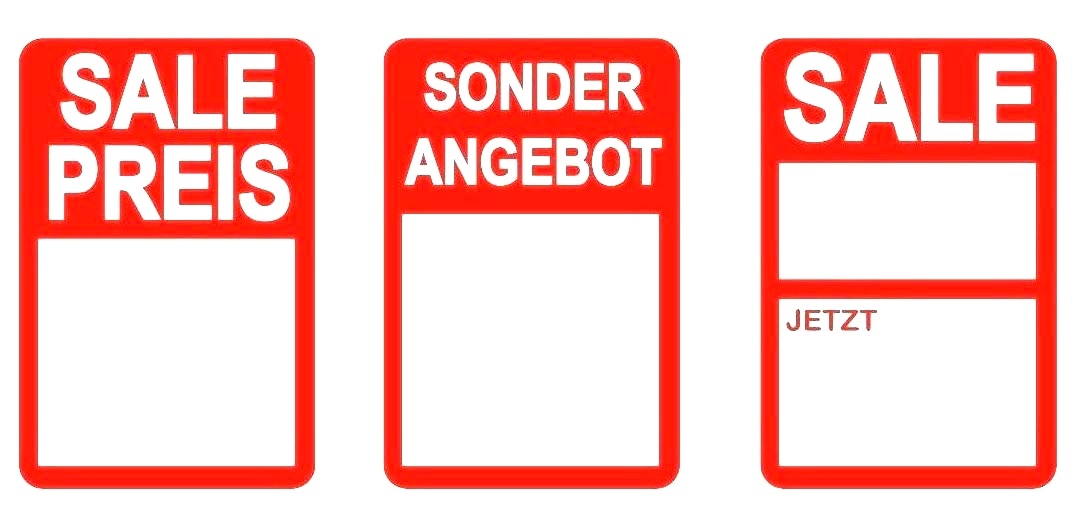 German - Red - SALE - Jetzt / SPECIAL OFFER - Stickers, Sticky Labels, Tags
