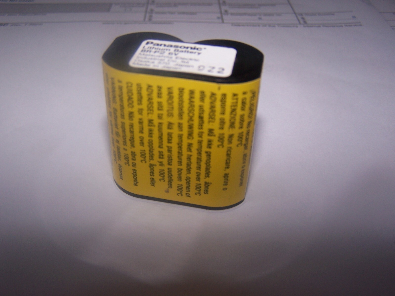 Panasonic or Sanyo IBM 72X8498 PS/2 BATTERY 6V LITHIUM - 72X8498 BR-P2