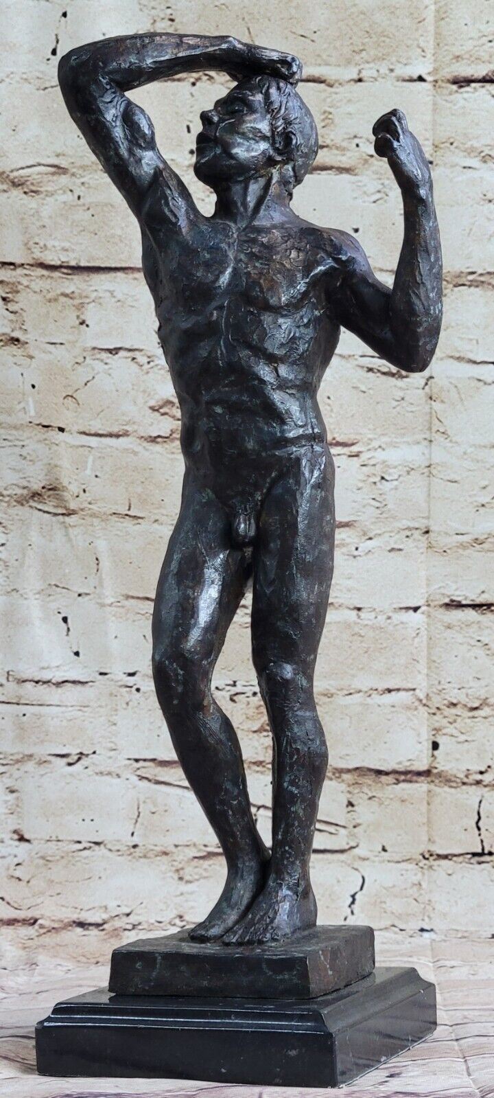 Bronze Sculpture The Age, Also Known As The Vanquished, Statue Figurine Figure