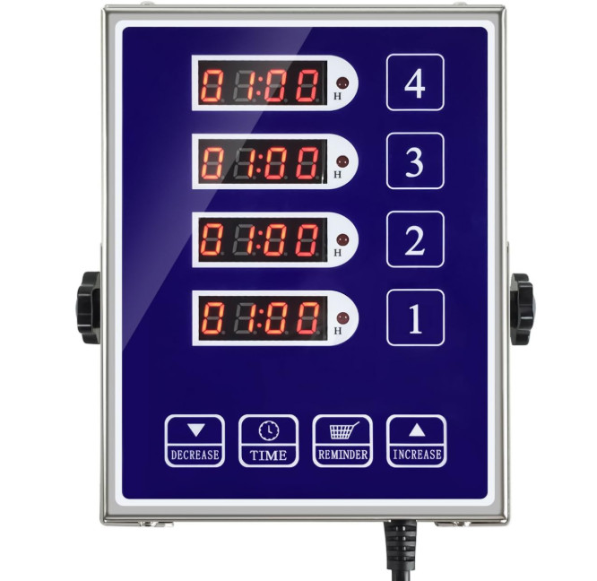 Temporizador de cocina profesional de 4 canales con alarma potente LED