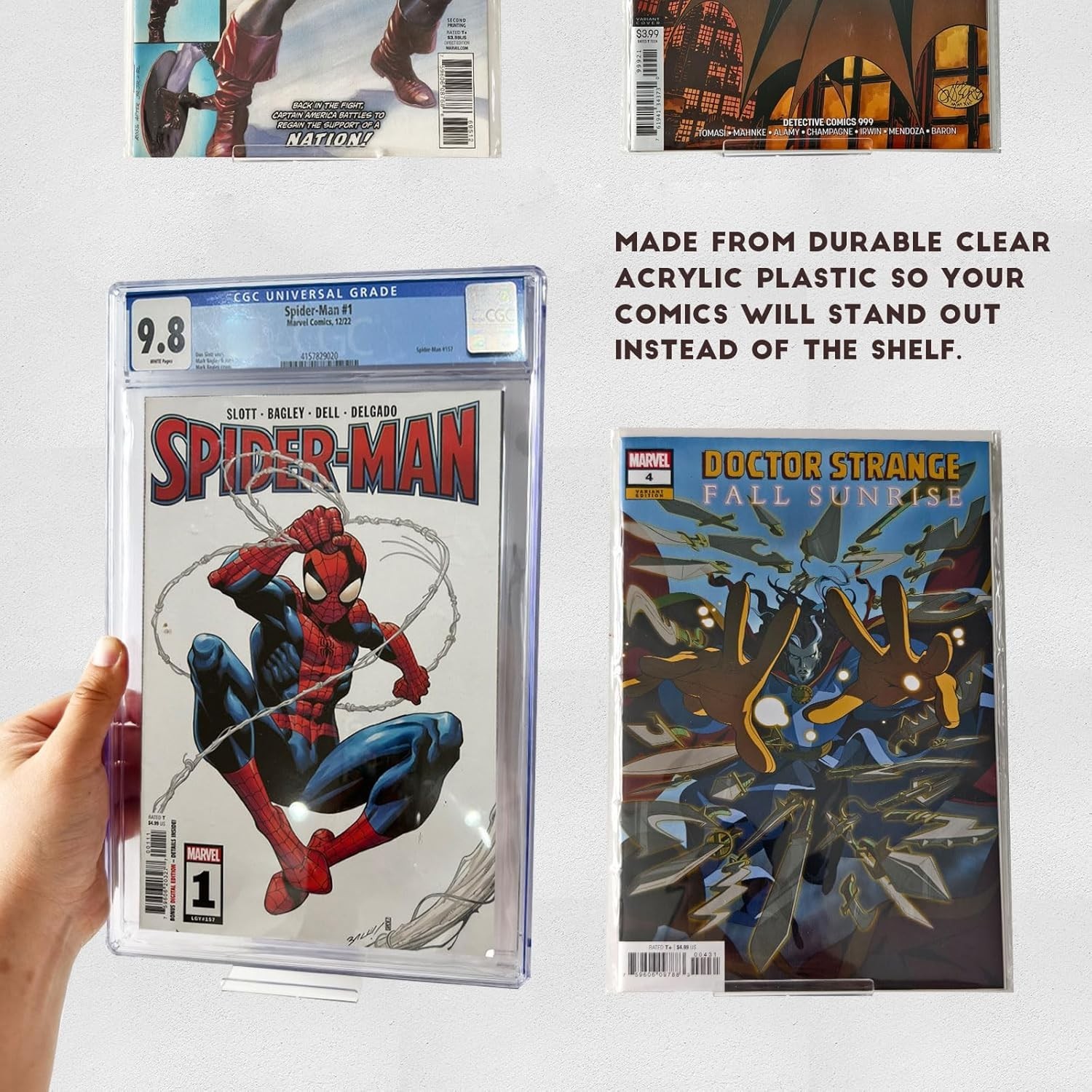 Wall Mount Floating Comic Book Shelf Stand - Pack of 12