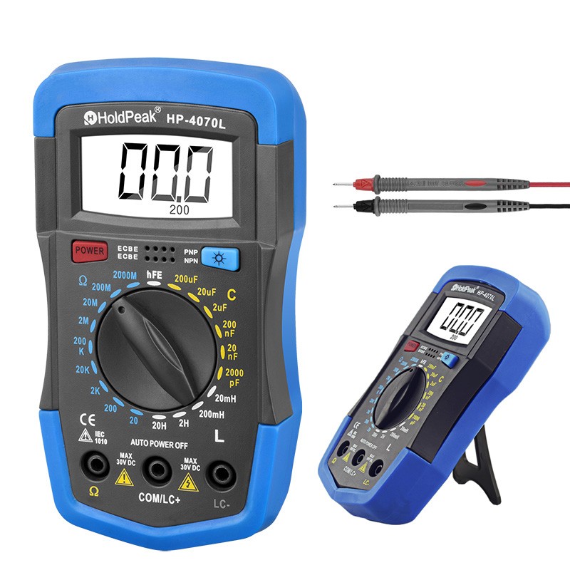 LCR Meter Digital LCR Multimeter Capacitance Resistance Inductance Transistor hF