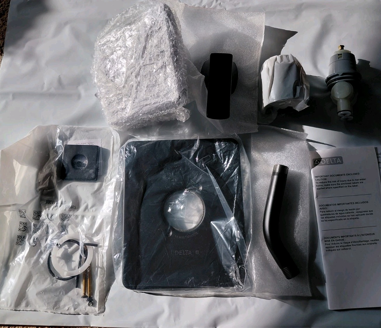 Delta Faucet T14237-BL Velum Matte Black Shower Trim, Showerhead & Shower Handle